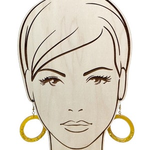 Yellow Glitter Hoop Earrings Yellow Earrings Glitter Earrings Hoop Earrings Vintage Style Resin Earrings image 6
