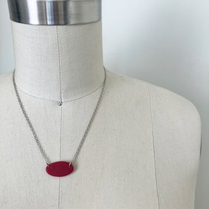 Red Sea Glass Pendant Necklace Stained Glass Necklace Stained Glass Tumbled Stained Glass Necklace Matte Pendant image 6