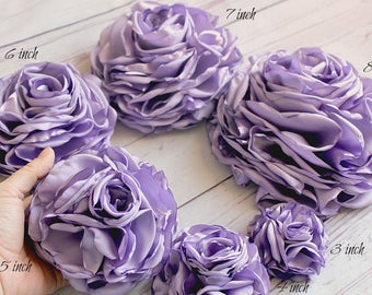 Fleur Rose Couleur Toute Seule La Tige Fleur En Tissu Etsy