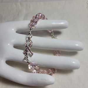 Breast cancer awareness ribbon bracelet