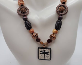 Natural beauty copper and wood necklace
