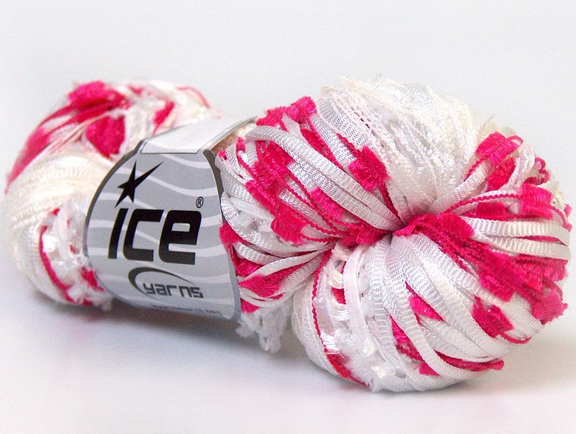 Ice Yarns Cocktail Fancy White Fuchsia Pink Yarn Etsy