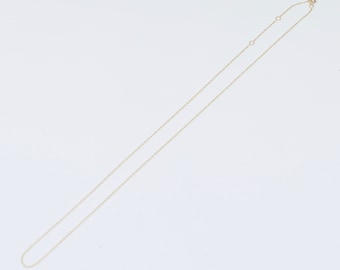 14K Solid Gold Dainty Necklace: Adjustable Length
