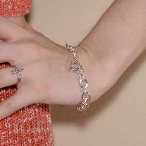 Heart and Arrow bracelet. Sterling silver heavy rope chain bracelet. 925 chain bracelet image 2