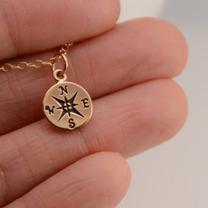 Compass necklace. Gold compass necklace. Silver compass necklace. Rose gold compass necklace image 3