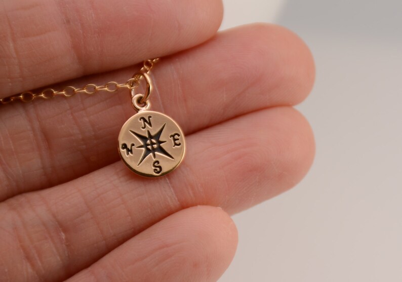 Compass necklace. Gold compass necklace. Silver compass necklace. Rose gold compass necklace image 3