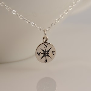 Compass necklace. Sterling silver compass necklace