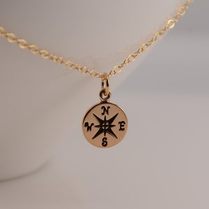 Compass necklace. Gold compass necklace. Silver compass necklace. Rose gold compass necklace image 1