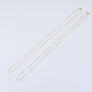 14K Solid Gold Dainty Necklace - 14K Gold Flat Cable Chain