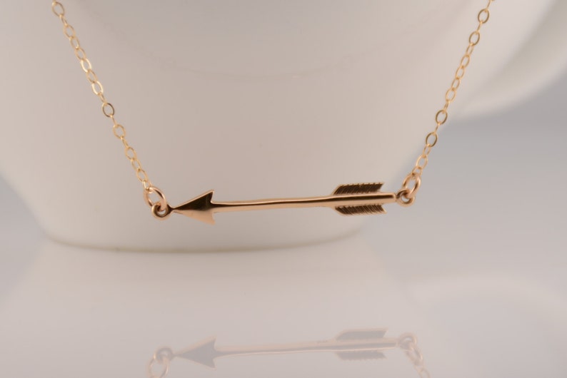 Sideway arrow necklace Gold arrow necklace Arrow necklace