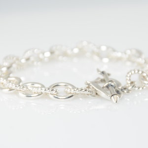 Heart and Arrow bracelet. Sterling silver heavy rope chain bracelet. 925 chain bracelet image 3