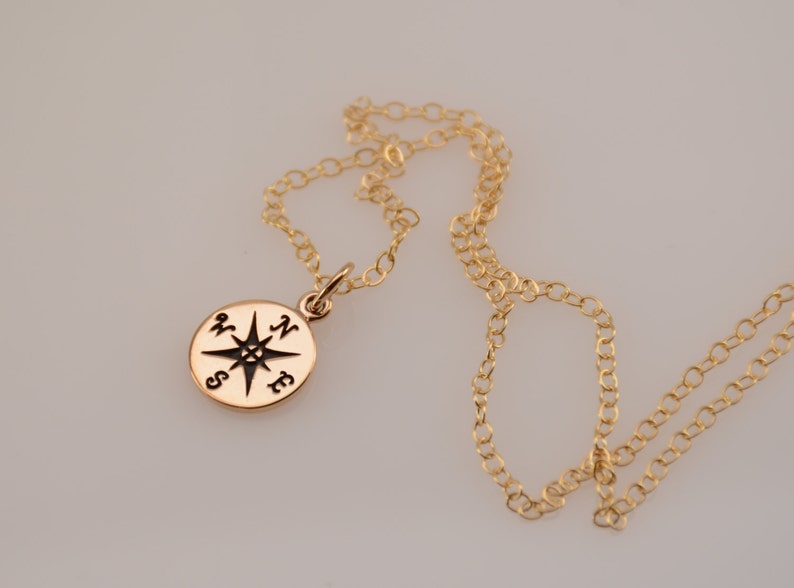 Compass necklace. Gold compass necklace. Silver compass necklace. Rose gold compass necklace image 4