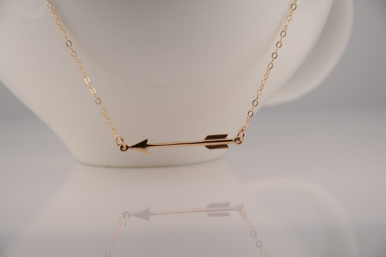 Sideway arrow necklace Gold arrow necklace Arrow necklace