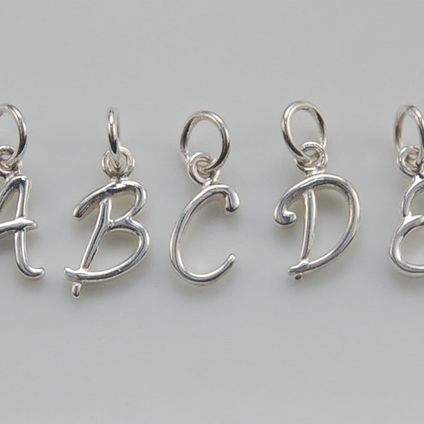 Sterling silver  initial charm, personalized charm for bracelet, anklet or necklace