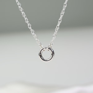 Sterling Silver Charm Holder Necklace | Dainty Minimalist Jewelry | Gift-Ready