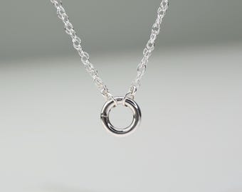 Sterling Silver Charm Holder Necklace | Dainty Minimalist Jewelry | Gift-Ready