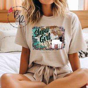 Youth Boer Goat Show Girl Stockshow Turquoise Pink Shirt, 4H, Show
