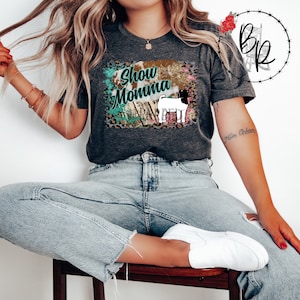 Boer Goat &quot;Show Mom, Show Momma, Show Mama&quot;  Stockshow Turquoise Pink Women&#39;s T-Shirt, Stockshow, Show, Animal, 4H