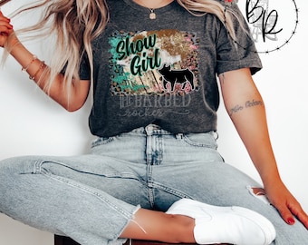 Youth Pig Show Girl Stockshow Turquoise Pink Shirt, 4H, Show