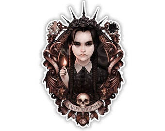 Wednesday Addams vinyl sticker