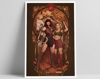 Xena and Gabrielle poster print