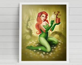 Poison Ivy & Groot poster print