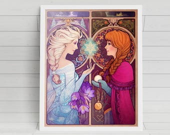 Elsa & Anna, Frozen Posterdruck