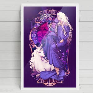 The Last Unicorn's Amalthea poster print