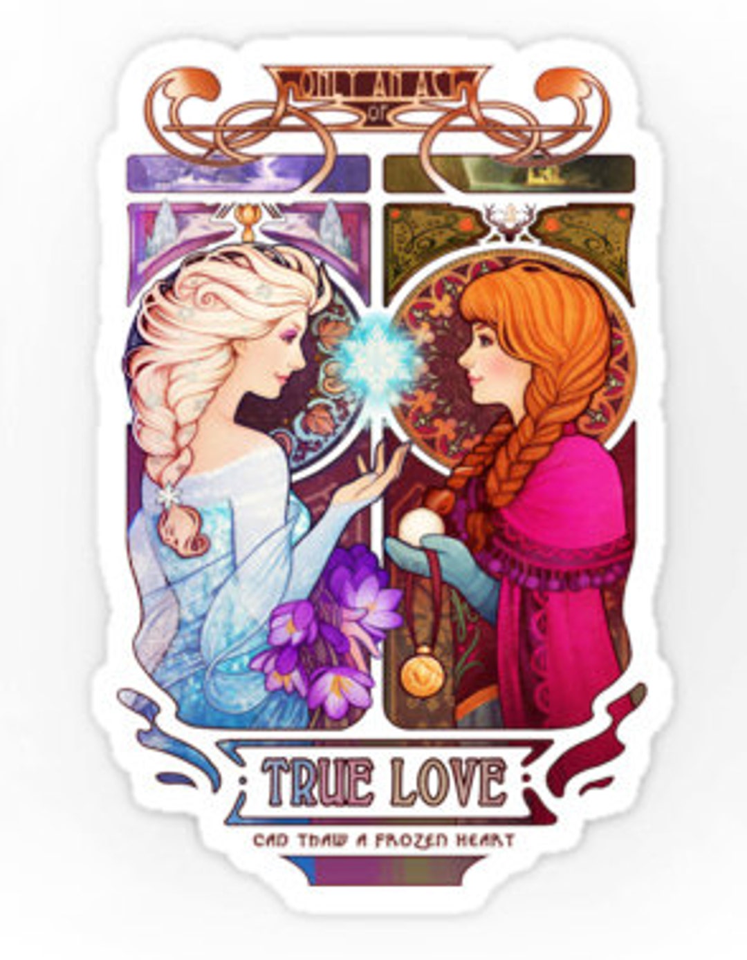 Anna and Elsa Vinyl Sticker Etsy