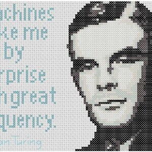Pattern for Cross Stitch - Alan Turing - Etsy