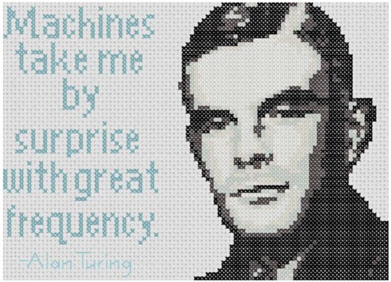 Pattern for Cross Stitch - Alan Turing - Etsy