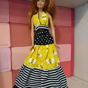 Tiered Maxi Skirt and Halter Top for fashion dolls  OOAK