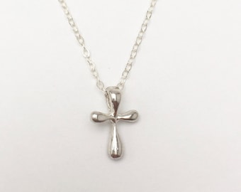 Sterling Silber Kreuz Halskette-Simple Dainty Zarte Kreuz Anhänger Christliche Religiöse Schmuck Taufe Einweihung Geschenk Ihre Kleine Dünne Winzig
