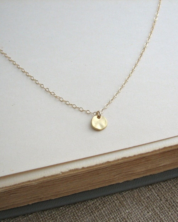 Tiny faceted bead necklace, tiny gold necklace, tiny silver necklace