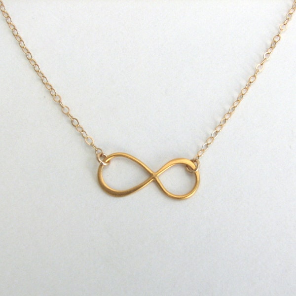 Infinity Necklace – 14k Gold Vermeil - Dainty Delicate Symbol pendant, Minimalist Jewelry Necklace Simple Gift for her girlfriend women mom