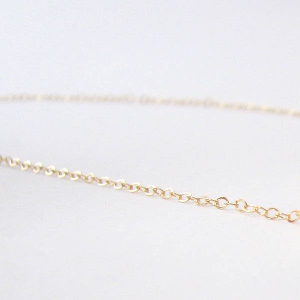 Thin Gold Chain, 14K Gold Fill Chain, Simple Gold Chain, Dainty Delicate Chain, Minimalist Chain, Finished Chain, Single Chain, Cable Chain