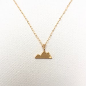 Gold Mountain Necklace, Gold Vermeil Necklace, The Mountains Are Calling and I Must Go, Mountain Necklace, Birthday Gift, Gold Filled