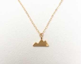 Gold Mountain Necklace, Gold Vermeil Necklace, The Mountains Are Calling and I Must Go, Mountain Necklace, Birthday Gift, Gold Filled