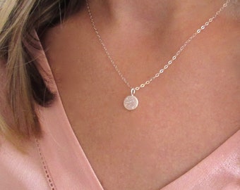 White Druzy Crystal Necklace –Sterling Silver- Stone Quartz Gemstone Pendant Dainty Delicate Simple charm Gift her Bridesmaid girlfriend mom