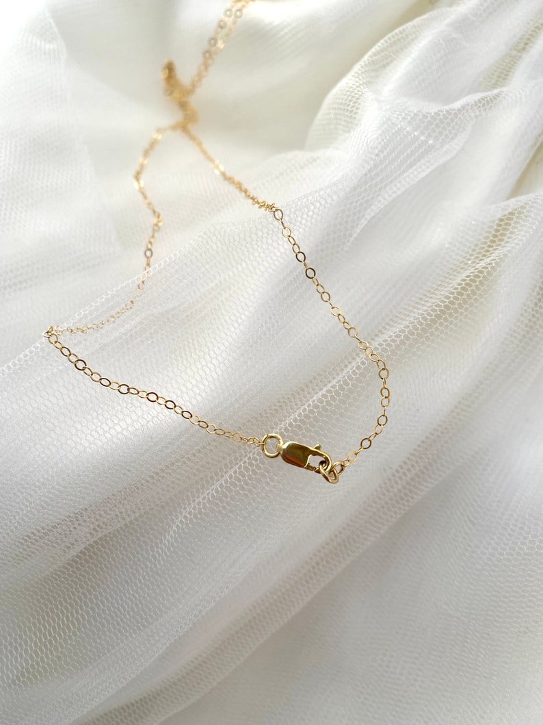 Brushed Gold Drop Necklace, Pebble, Dot, Sphere, Textured Pendant, Simple Dainty Delicate Everyday Necklace, Circle 14K Gold-Filled Chain image 6