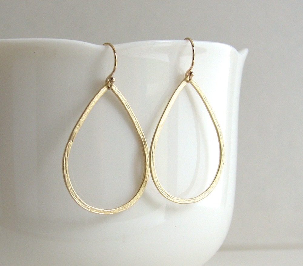 Delicate Hammered Teardrop Earrings Gold Teardrop Hoops Gold Silver Minimalist Hoop Earrings 14K Gold Fill Sterling Silver Ear Wires Etsy