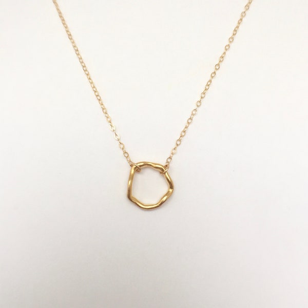 Circle Necklace, Dainty Gold Circle Necklace, Eternity Ring, Simple, Gold Necklace, Delicate Ring Necklace, Gold Vermeil 14K Gold Fill Chain