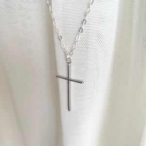 Simple Skinny Gold Cross Necklace 14K Gold Fill Chain, Christian Necklace Jewelry, Religious, Dainty Delicate Thin Cross, Bridesmaid Gift image 6