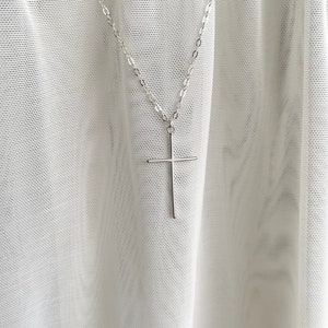 Simple Skinny Gold Cross Necklace 14K Gold Fill Chain, Christian Necklace Jewelry, Religious, Dainty Delicate Thin Cross, Bridesmaid Gift image 7