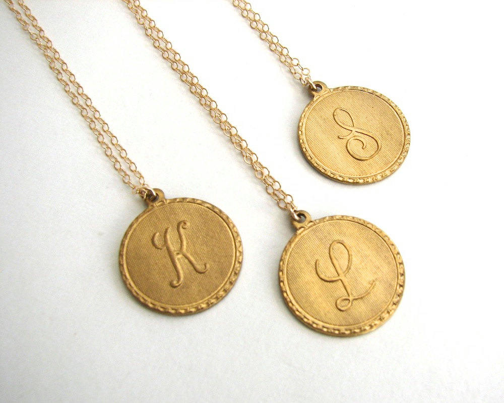 puffy letter necklace