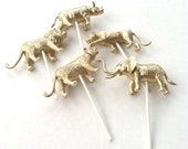 NEW Gold Big Top Circus Animal Cupcake - Cake Toppers - Wedding Cake Topper - Birthday Cake Topper - Christmas