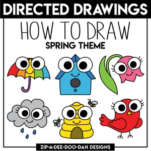 Spring Doodles Directed Drawing / Learn To Draw Activity Sheets {Zip-A-Dee-Doo-Dah Designs}