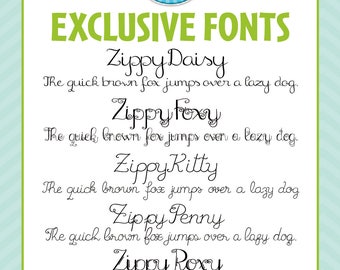 Zip-A-Dee-Doo-Dah Designs Handmade Font Collection 12 — Includes Commercial License