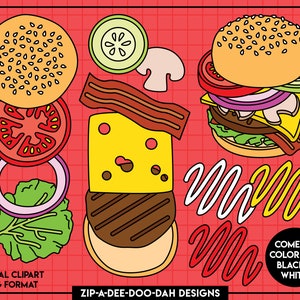 Build A Burger Clipart Set {Zip-A-Dee-Doo-Dah Designs}