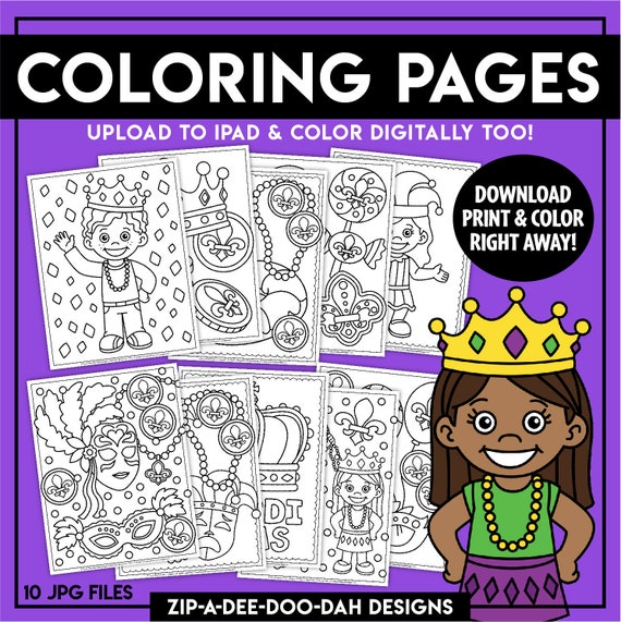 Printable Mardi Gras Coloring Pages zip-a-dee-doo-dah